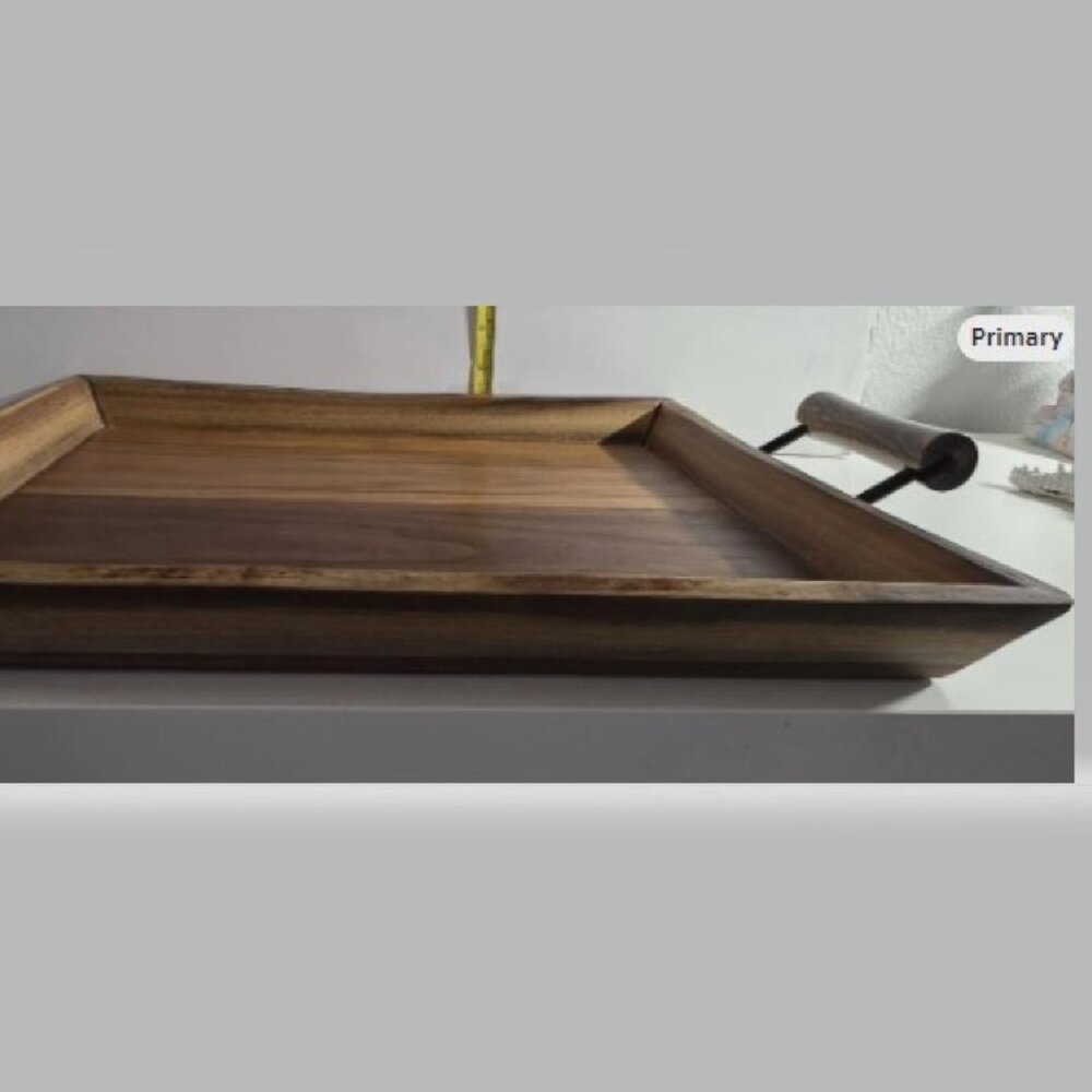 Custom Handmade Live Edge Black Walnut Serving Tray 15" x 12"